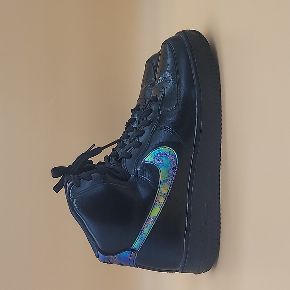 Nike Air Force 1 High Black Iridescent Metallic 806403-002  Men's Size 9.5